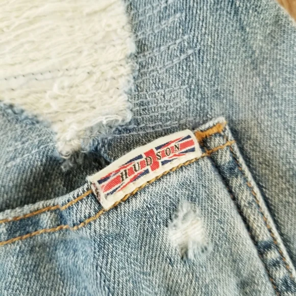 Hudson Jeans Florence Shortall Overalls Shorts Southpaw Boho Casual Distressed - Picture 11 of 13